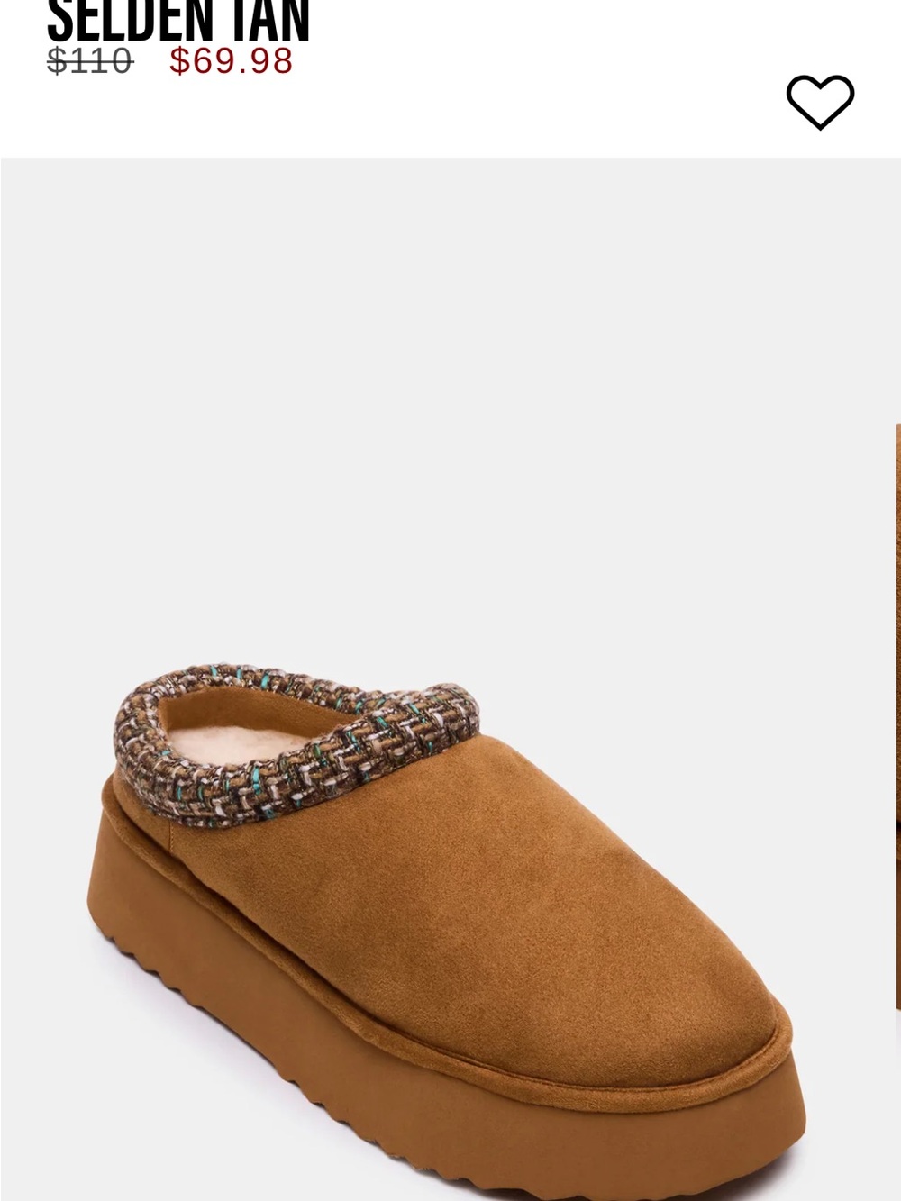 NEW Steve Madden Selden Slip-On Mule Womens 7 Chestnut Suede Faux Fur Platform